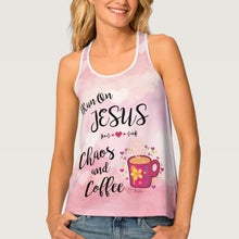 Load image into Gallery viewer, I Run On Jesus, Chaos And Coffee - Women's Tank Top