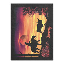 Load image into Gallery viewer, Cowboy & Longhorn Steer - Fleece Blanket