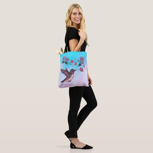 Hummingbird & Flowers - Tote Bag