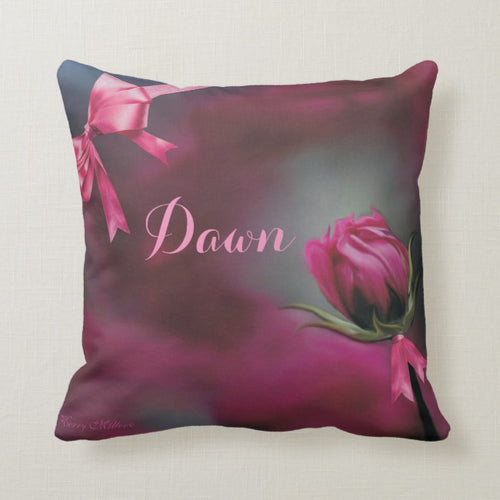 Pink Rosebud - Throw Pillow