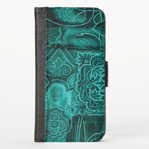 Green Floral - iPhone Wallet Case