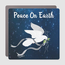 Load image into Gallery viewer, Peace On Earth &amp; White Dove - Car Magnet