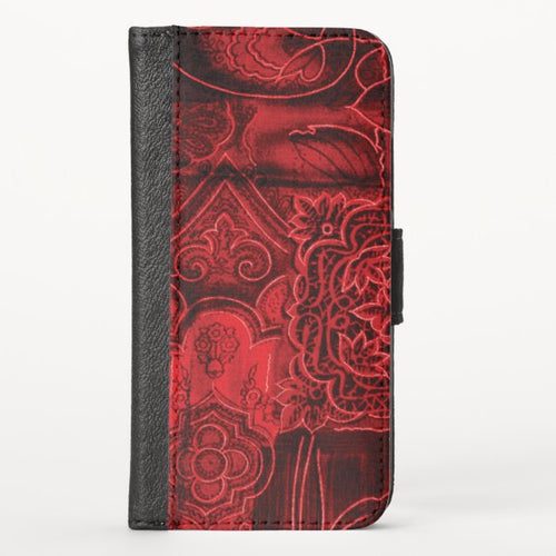 Red Floral - iPhone Wallet Case