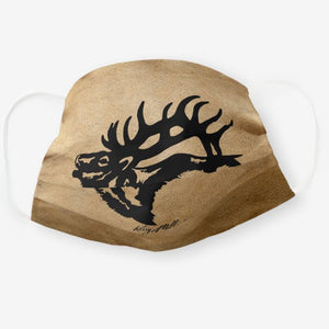 Bull Elk Silhouette - Cloth Face Mask