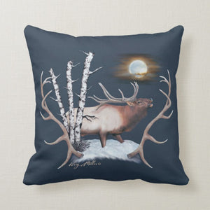 Bull Elk - Throw Pillow