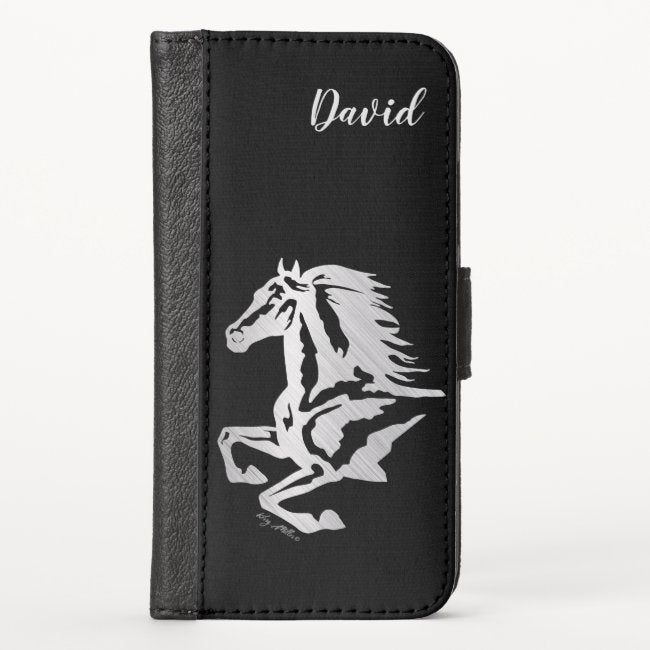 Horse Silhouette - iPhone Wallet Case