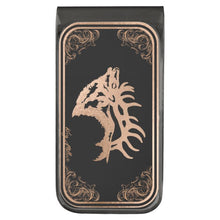 Load image into Gallery viewer, Bull Elk Silhouette - Gunmetal Finish Money Clip