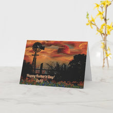 Load image into Gallery viewer, Windmill And Orange Moon -Greeting Card