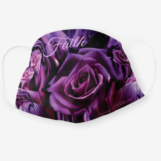 Dark Purple Roses - Cotton Face Mask