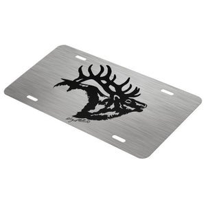 Bull Elk Silhouette - License Plate