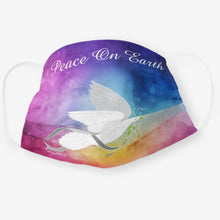 Load image into Gallery viewer, Peace On Earth &amp; White Dove -  Cloth Face Mask