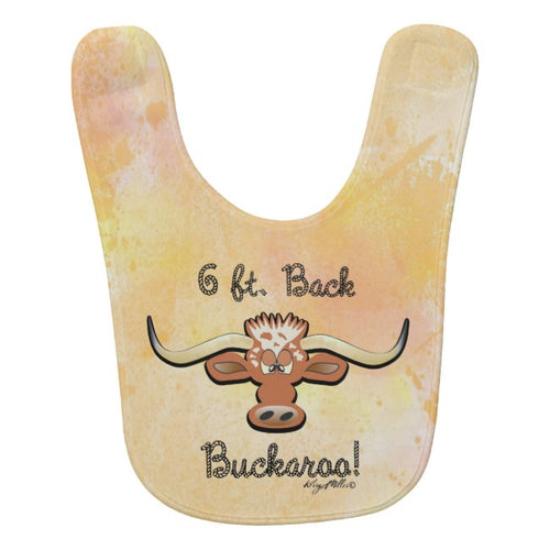 6 Ft. Back Buckaroo, Longhorn Steer - Baby Bib