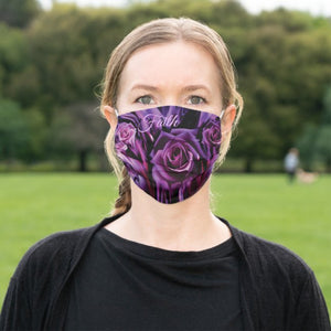 Dark Purple Roses - Cotton Face Mask