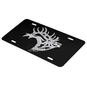 Bull Elk Silhouette - License Plate