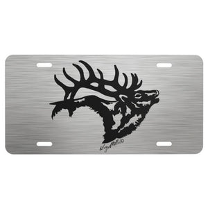 Bull Elk Silhouette - License Plate