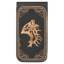 Load image into Gallery viewer, Bull Elk Silhouette - Gunmetal Finish Money Clip