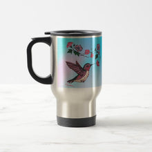 Load image into Gallery viewer, Hummingbird &amp; Flowers - Travel Mug