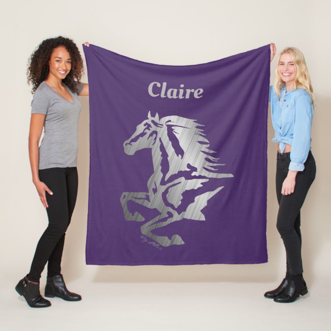 Horse Silhouette - Fleece Blanket