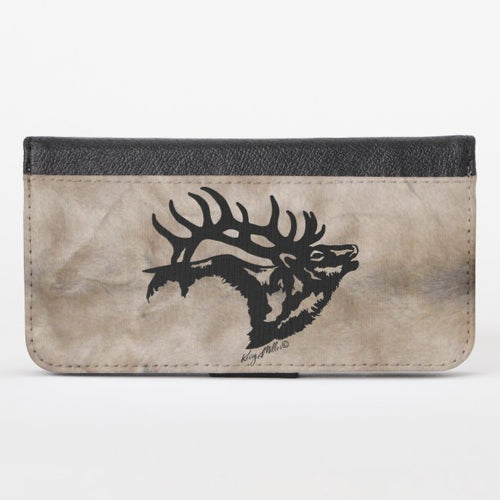 Bull Elk Silhouette - iPhone Wallet Case