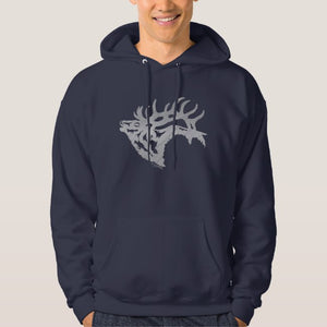 Bull Elk Silhouette - Hoodie Sweatshirt