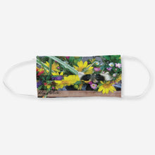 Load image into Gallery viewer, Raccoon Hiding In Flowers - Cloth Face Mask