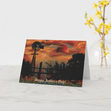 Load image into Gallery viewer, Windmill And Orange Moon -Greeting Card