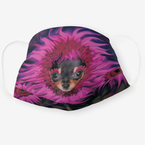 Chihuahua Puppy Flower - Cloth Face Mask