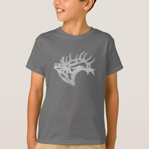 Bull Elk Silhouette - Kid's T-Shirt