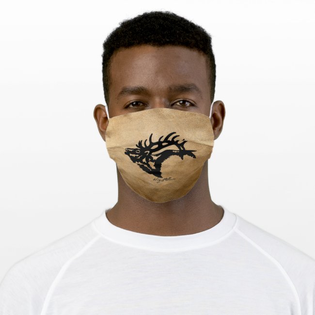 Bull Elk Silhouette - Cloth Face Mask