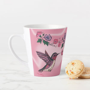 Hummingbird & Flowers - Latte Mug