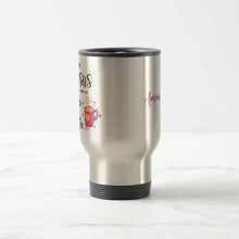 Load image into Gallery viewer, I Run On Jesus, Chaos and Coffee - Travel Mug