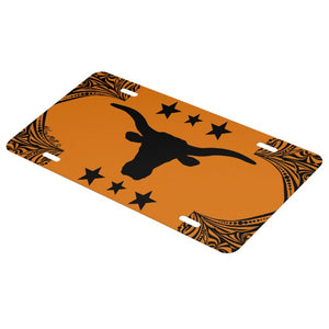 Longhorn Steer Silhouette - License Plate