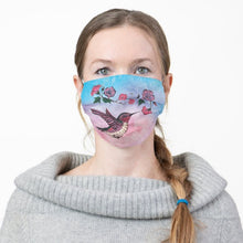 Load image into Gallery viewer, Hummingbird and Flowers - Cloth Face Mask