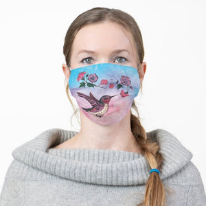 Hummingbird and Flowers - Cloth Face Mask