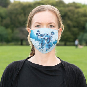 Blue Butterfly & Flower - Cloth Face Mask