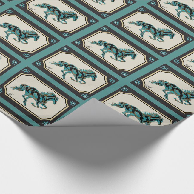 Horse Silhouette Cowboy Western Premium Gift Wrap Wrapping Paper