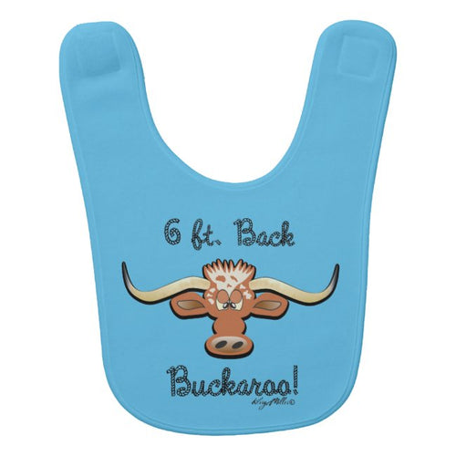 6 Ft. Back Buckaroo, Longhorn Steer - Baby Bib