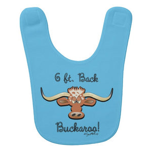 6 Ft. Back Buckaroo, Longhorn Steer - Baby Bib