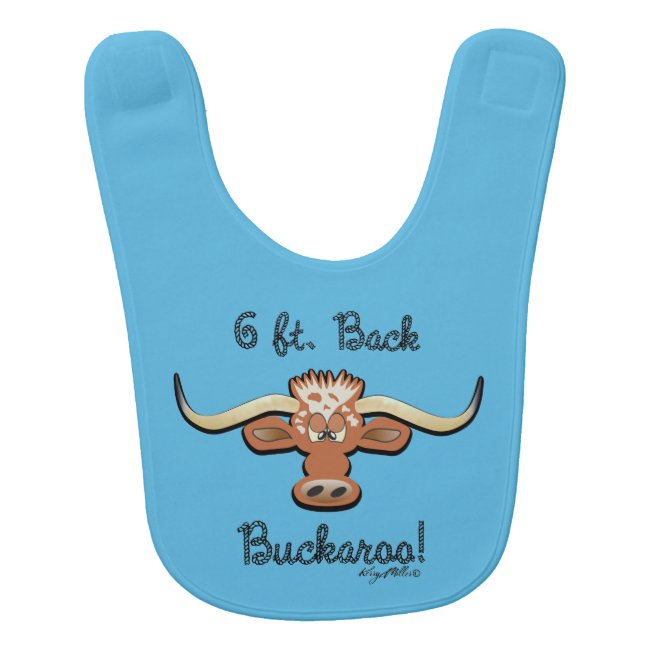 6 Ft. Back Buckaroo, Longhorn Steer - Baby Bib