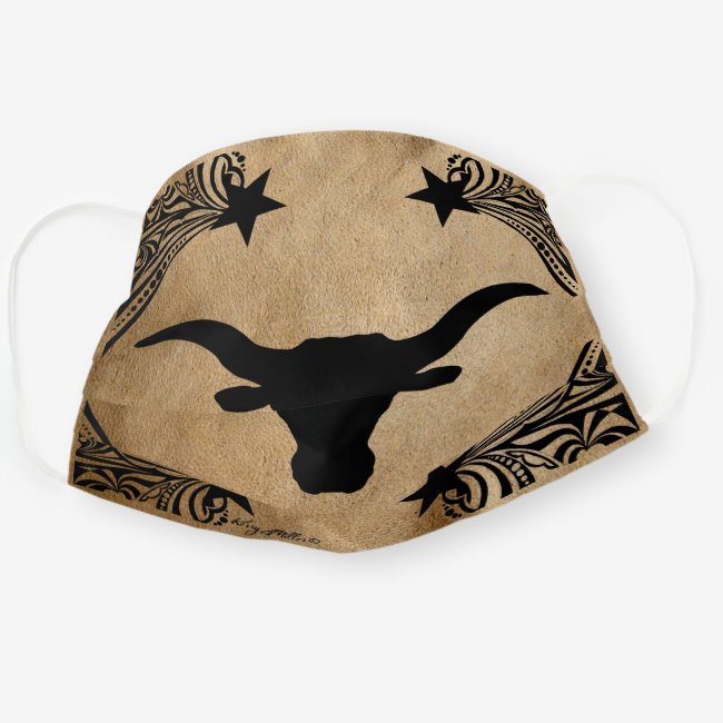 Longhorn Steer Silhouette - Cloth Face Mask