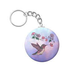 Load image into Gallery viewer, Hummingbird and Flowers - Keychain