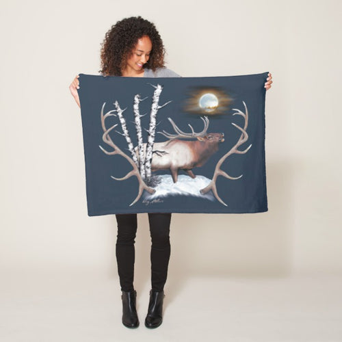 Bull Elk - Fleece Blanket