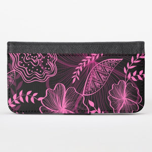 Hot Pink Flowers and Leaves - iPhone Wallet Case