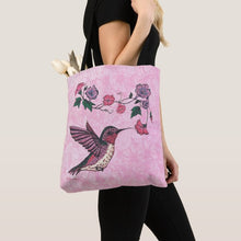 Load image into Gallery viewer, Hummingbird &amp; Flowers - Tote Bag