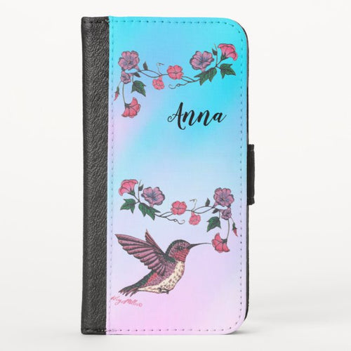 Hummingbird & Flowers  - iPhone Wallet Case