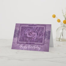 Load image into Gallery viewer, Purple Rose - Greeting Card