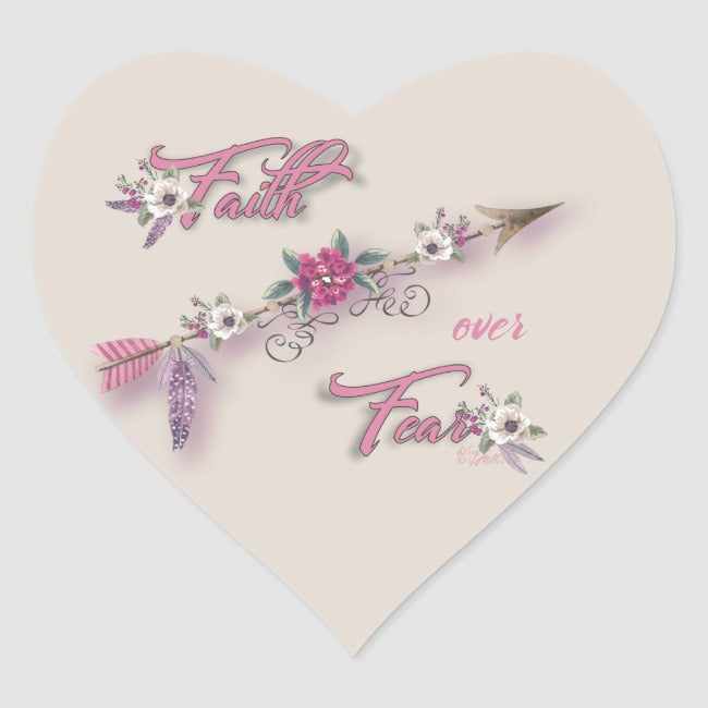 Faith Over Fear - Heart Sticker