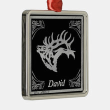 Load image into Gallery viewer, Bull Elk Silhouette - Metal Ornament