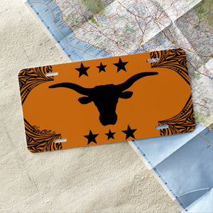 Longhorn Steer Silhouette - License Plate