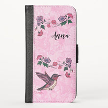 Load image into Gallery viewer, Hummingbird &amp; Flowers - iPhone Wallet Case